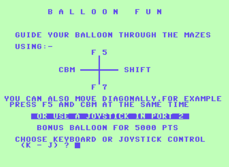 Balloon Fun Commodore 64 Basic V2 Retromagazine World