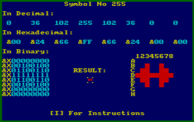 Caractères IL – Amstrad CPC – Locomotive Basic